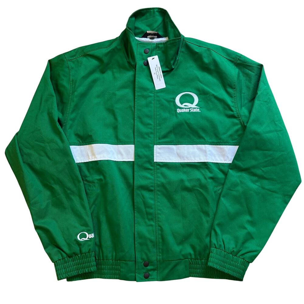 NWT Quaker State Racing Green White Full Zip Jacket Men's Size XL Oil BRAND NEW
